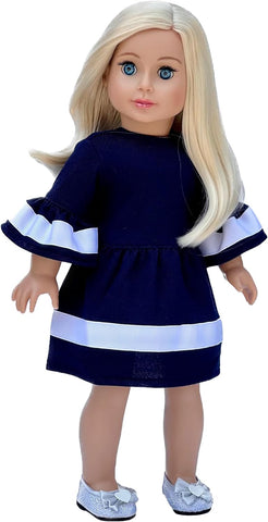 Romantic Moment - Dark Blue Dress for 18 inch American Girl Doll