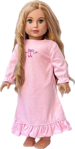 Sweet Pea - 3 Piece Doll Outfit for 18 inch American Girl Doll - Pink Top, Brown Leggings, Pink Winter Boots.