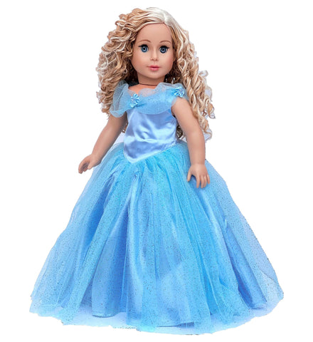 Ocean Breeze - 3 Piece Outfit for 18 inch Doll - White Blouse, Blue Skirt, Silver Necklace - 18 inch Doll Clothes (Doll NOT Included)