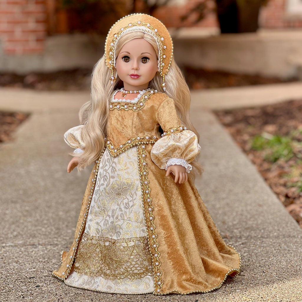 Jane Seymour - OOAK Historic Tudor Style Doll Gown for 18 inch Dolls (Doll not Included)