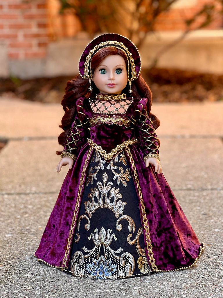 Anne Boleyn - Historical, Tudor Style Gown for 18 inch Doll (Doll Not Included)