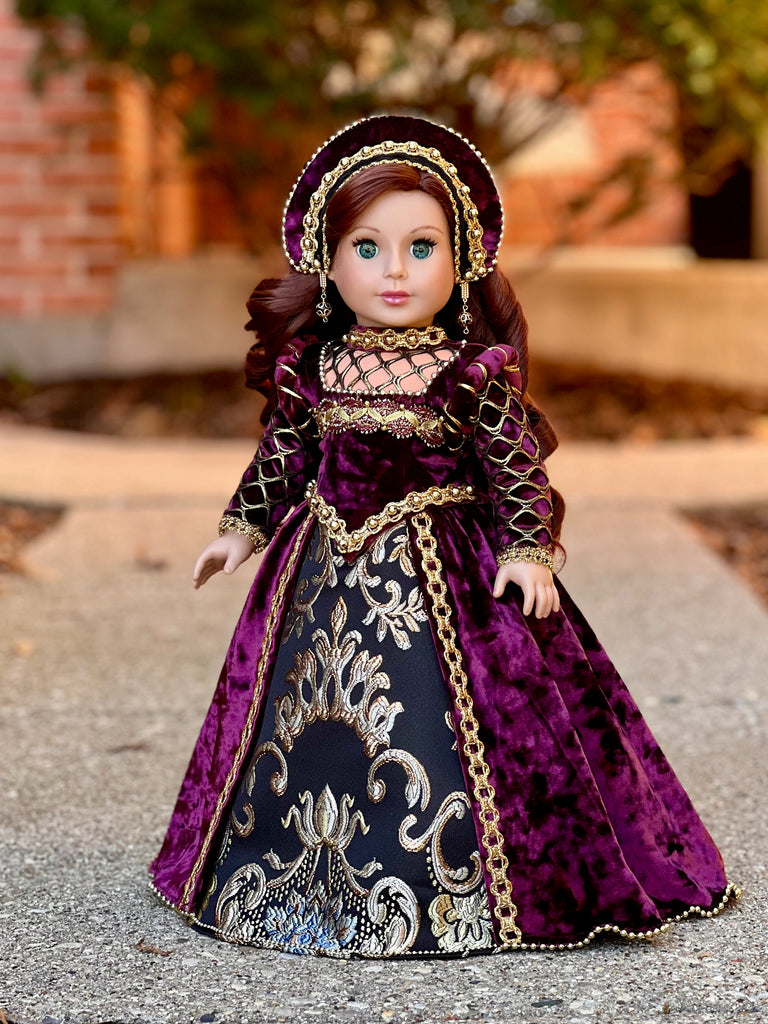 Anne Boleyn - Historical, Tudor Style Gown for 18 inch Doll (Doll Not Included)