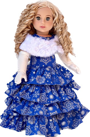 Cinderella - Clothes for 18 inch Doll - Disney Blue Gown with Silver Slippers