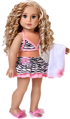 Ocean Breeze - 3 Piece Outfit for 18 inch Doll - White Blouse, Blue Skirt, Silver Necklace - 18 inch Doll Clothes (Doll NOT Included)