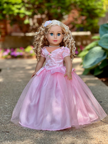 doll pink dress Pretty Pink - Gown, Necklace and Headpiece