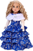 Silver Snowflake - 18 inch Doll Blue Gown with White Stole and Long Gloves