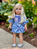 Party Dress - Blue Dress for 18 inch American Girl Doll