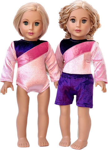 Olympic Gymnast - Clothes for 18 inch Doll - 3 Piece Outfit - Gymnastic Leotard, Warmup Pants, Shoes