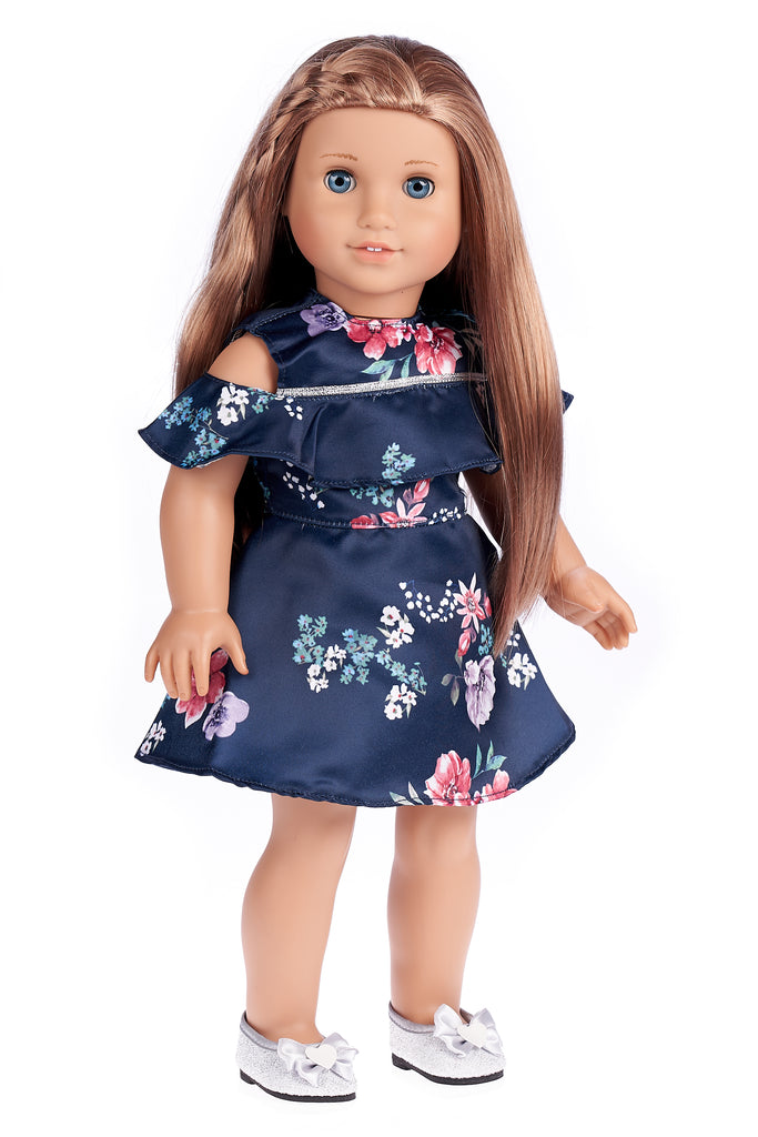 Romantic Moment - Dark Blue Dress for 18 inch American Girl Doll