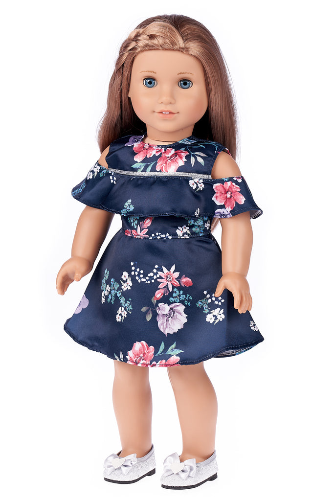 Romantic Moment - Dark Blue Dress for 18 inch American Girl Doll