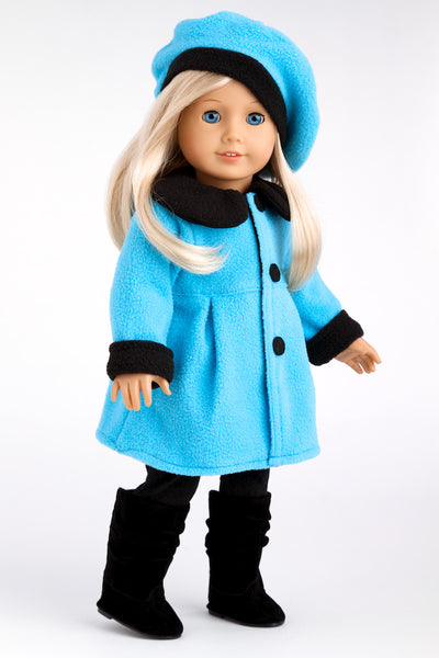 Parisian Stroll Clothes for 18 inch American Girl Doll Fleece Coat,  Beret, Leggings Boots – Dreamworld Collections