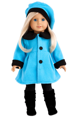 Let It Snow - Clothes for 18 inch Doll - 7 Piece Complete Snowsuit - Pink Snow Pants and Jacket, White Turtle Neck, Hat, Scarf, Mittens and Boots