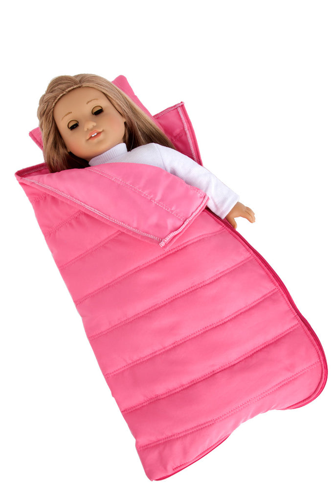 Slumber Party - Accessories for 18 inch Doll - Pink Sleeping Bag with Pillow