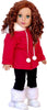 Winter Extravaganza - Clothes for 18 inch Doll - 3 Piece Outfit - Red Quilted Parka with Black Leggings and White Boots