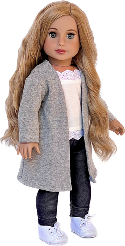 Rock Star - Clothes for 18 inch Doll - 3 Piece Outfit - T-Shirt, Denim Skirt and Hot Pink Boots