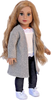 Comfy Chic - 4 Piece Outfit for 18 Inch Doll - White Tank Top, Leggings, Gray Long Sweater and White Sneakers - 18 Inch Doll Clothes ( Doll Not Included)