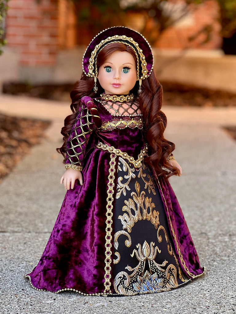 Anne Boleyn - Historical, Tudor Style Gown for 18 inch Doll (Doll Not Included)