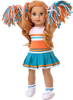 Cheerleader - Clothes for 18 inch Doll - 6 Piece Outfit - Blouse, Skirt, Headband, Pompons, Socks and Shoes