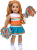 Cheerleader - Clothes for 18 inch Doll - 6 Piece Outfit - Blouse, Skirt, Headband, Pompons, Socks and Shoes