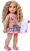 Fun with the Sun - Clothes for 18 inch Doll - 4 Piece Swimsuit Outfit - Skirt, Bikini Top, matching Flip Flops and Beach Blanket
