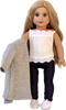 Comfy Chic - 4 Piece Outfit for 18 Inch Doll - White Tank Top, Leggings, Gray Long Sweater and White Sneakers - 18 Inch Doll Clothes ( Doll Not Included)