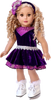 Ice Skating Queen - Clothes for 18 inch Doll - Purple Leotard with Ruffle Skirt, Decorative Headband and White Skates