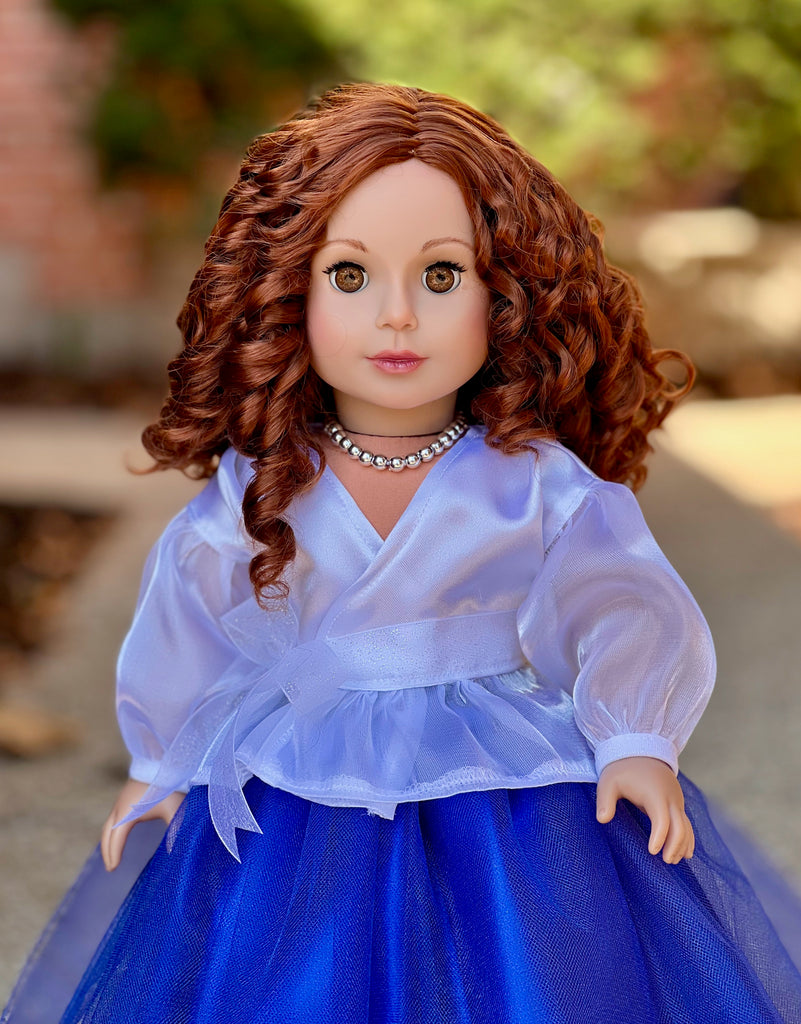 Ocean Breeze - 3 Piece Outfit for 18 inch Doll - White Blouse, Blue Skirt, Silver Necklace - 18 inch Doll Clothes (Doll NOT Included)