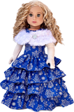Silver Snowflake - 18 inch Doll Blue Gown with White Stole and Long Gloves