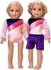 Little Gymnast - Clothes for 18 inch Doll - Pink and Purple Gymnastic Leotard with Shorts