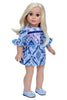 Party Dress - Blue Dress for 18 inch American Girl Doll