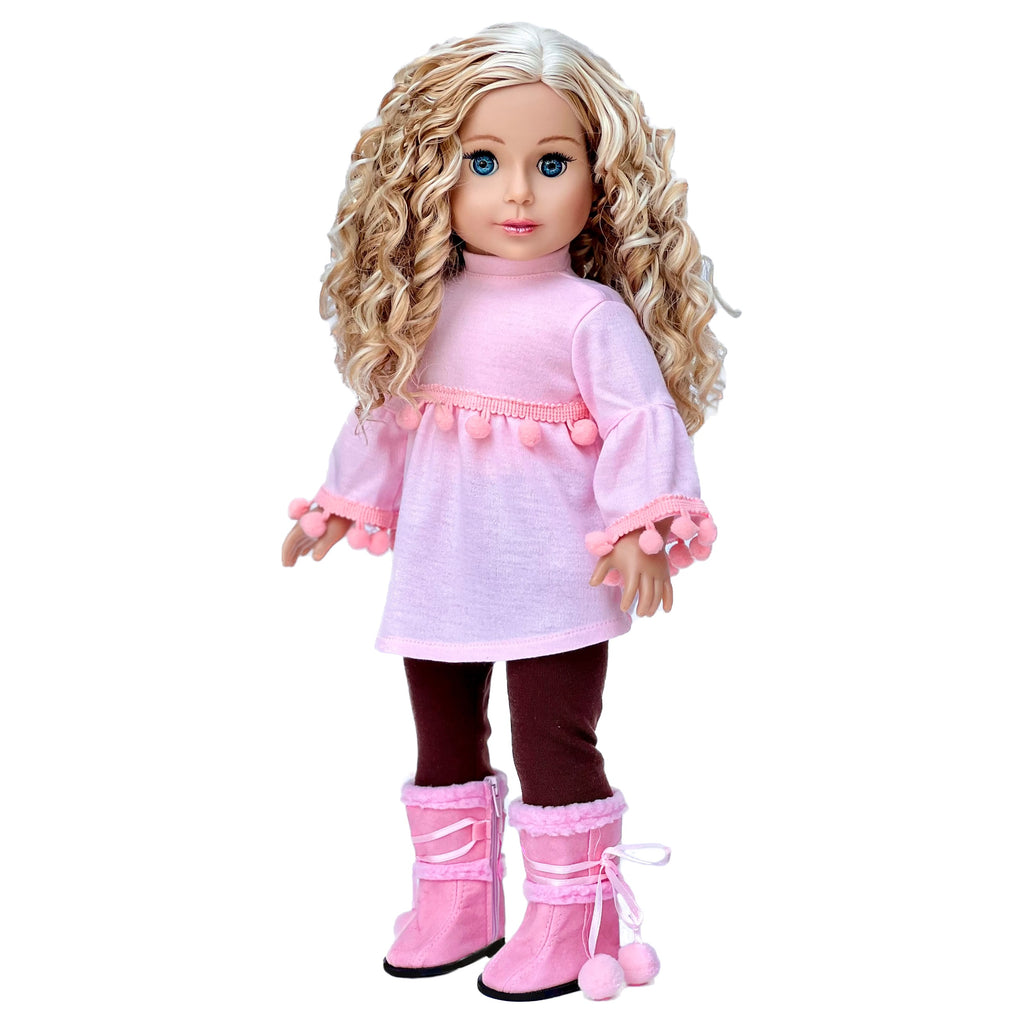 thumbnail image 2 of 18 Inch Doll Clothes Set - Striped Top And Pink Leggings - Fits American Girl Dolls - Multicolor 2 of 4
