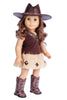 Cowgirl - Clothes for 18 inch Doll - 4 Piece Outfit - Cowgirl Hat, Skirt, Top and Cowgirl boots