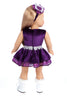 Ice Skating Queen - Clothes for 18 inch Doll - Purple Leotard with Ruffle Skirt, Decorative Headband and White Skates