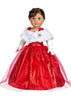 Lady in Red - 3 Piece Doll Outfit - Red Gown, Gloves and Cape