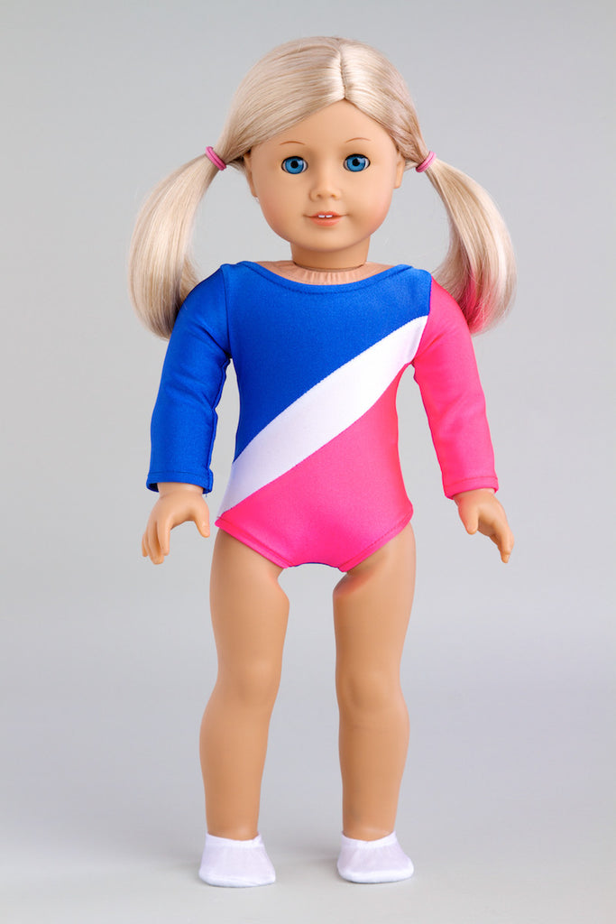 Olympic Gymnast - Clothes for 18 inch Doll - 3 Piece Outfit - Gymnastic Leotard, Warmup Pants, Shoes