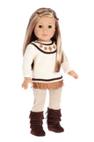 Pocahontas - Doll Clothes for 18 inch Dolls - 3 Piece Doll Outfit - Ivory Tunic, Corduroy Pants and Brown Boots