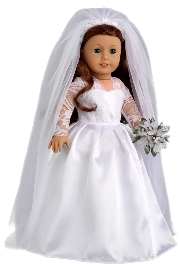 Princess Kate - Clothes for 18 inch American Girl Doll - Royal Wedding  Dress, Veil, Bouquet, Shoes – Dreamworld Collections