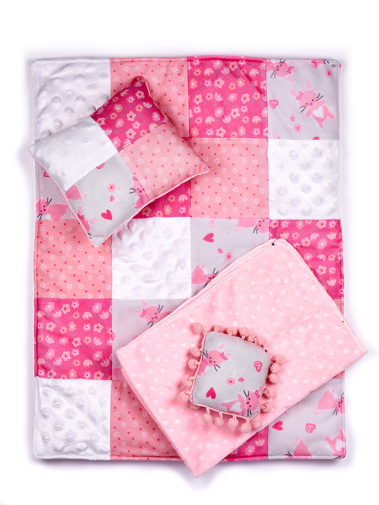 Quilt - 4 Piece 18 inch Doll Bedding Set - Fits American Girl Doll and Other 18 inch Dolls