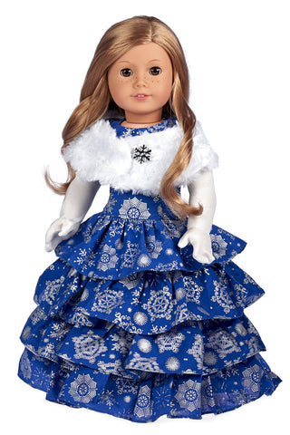 Cotton Candy - Clothes for 18 inch Doll - Pink Parka with Hood, Short Ivory Dress and Pink Boots
