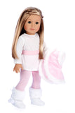Snowflake - Clothes for 18 inch Doll - 4 Piece Outfit - Leggings, Long Sleeve Tunic, Vest and Boots