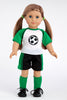 Soccer Girl -  Clothes for 18 inch Doll - 4 Piece Outfit - Shirt, Shorts, Socks and Shoes