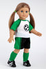 Soccer Girl -  Clothes for 18 inch Doll - 4 Piece Outfit - Shirt, Shorts, Socks and Shoes