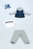 Tomboy - 4 Piece Doll Outfit - Jeans Jacket, Grey Sweatpants, T-shirt and Blue Boots